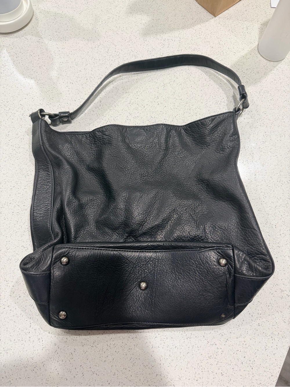 Frye Black Leather Tassel Hobo Bag - Picture 2 of 5